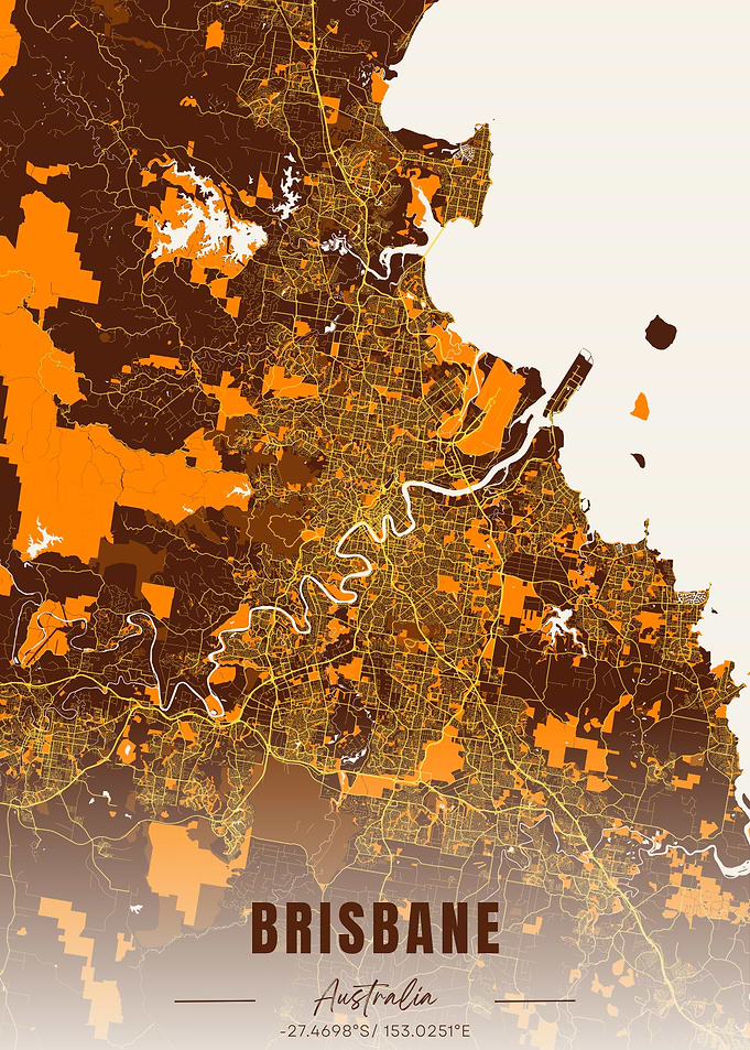 Brisbane Australia Map Art