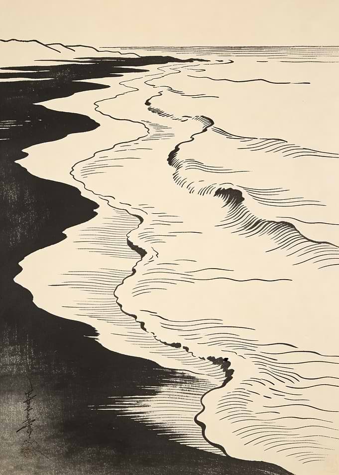 Waves on a Dark Beach
