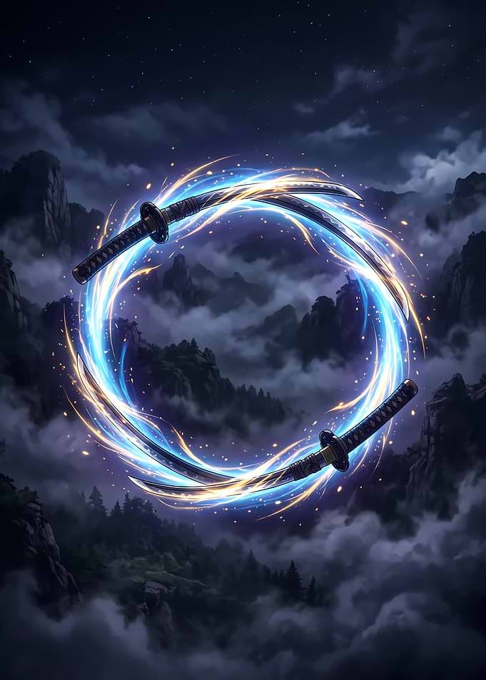 Samurai Swords in a Circle