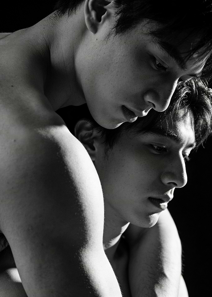 Two men embracing