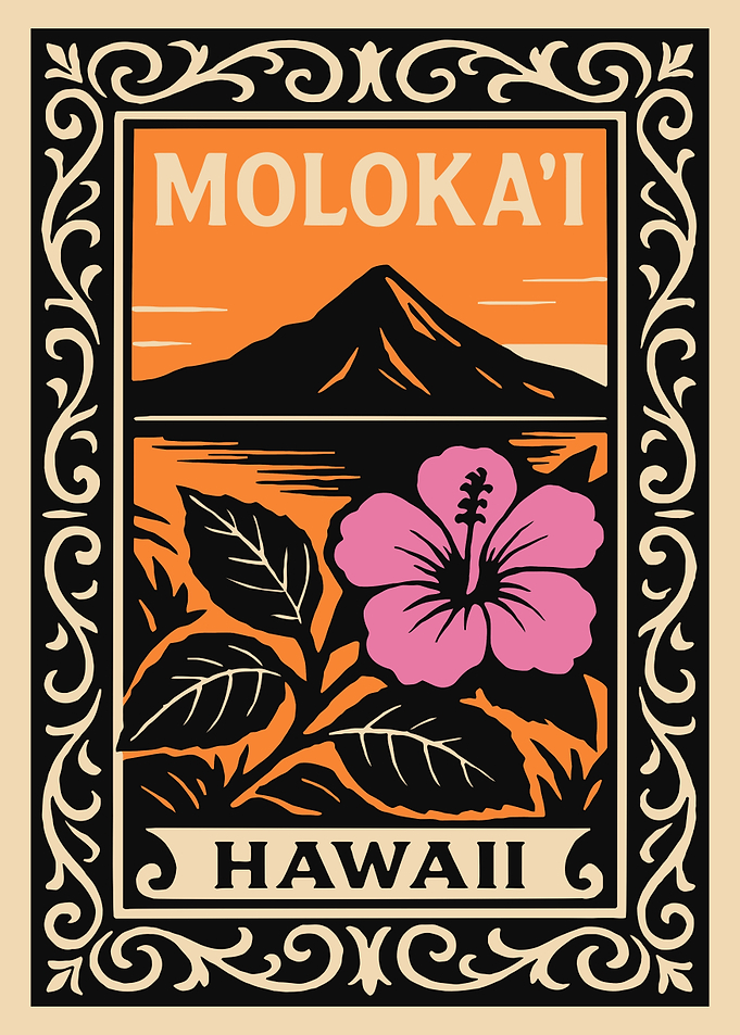 Molokai Hawaii Hibiscus Landscape