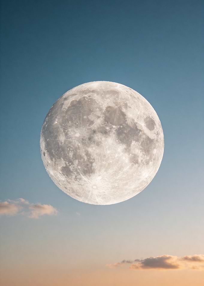 Full Moon in a Blue Sky
