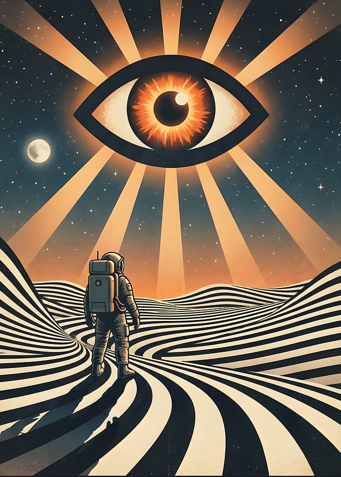Astronaut Gazes at Cosmic Eye