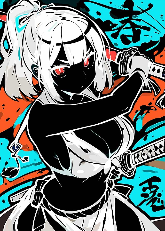 Anime Samurai Warrior with Katana
