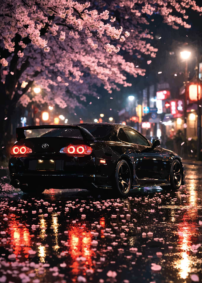 Black Supra Under Cherry Blossoms