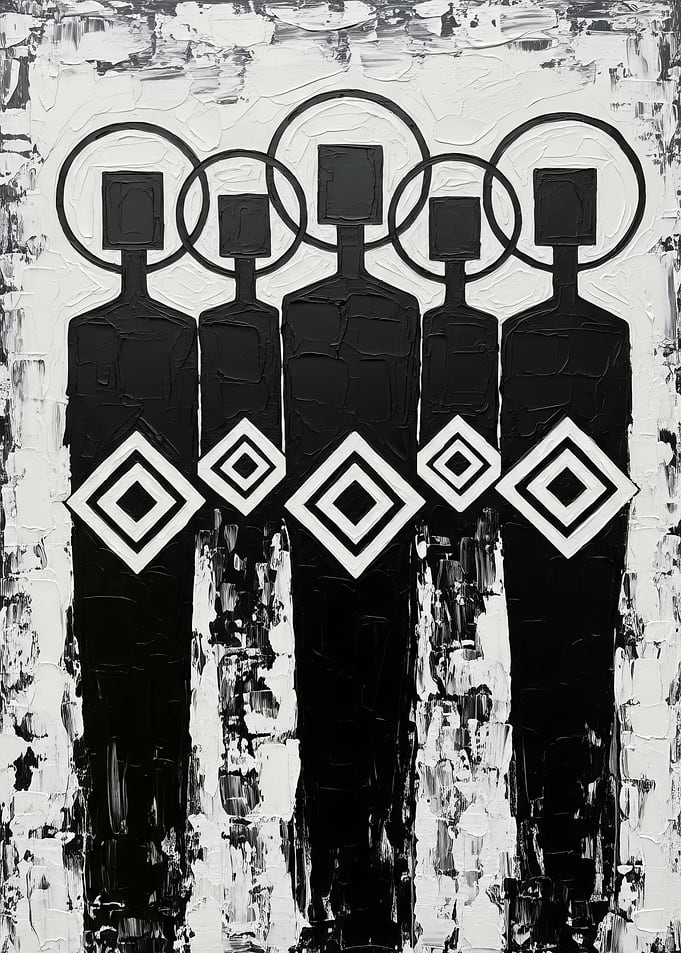 Five Figures with Geometric Symbols