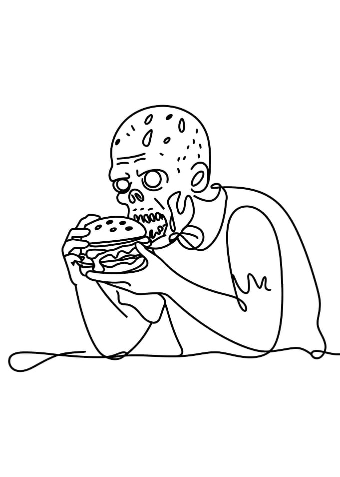 Zombie Eating a Burger