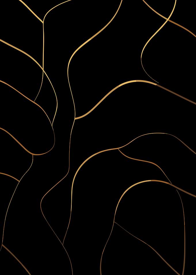 Abstract Gold Lines on Black Background