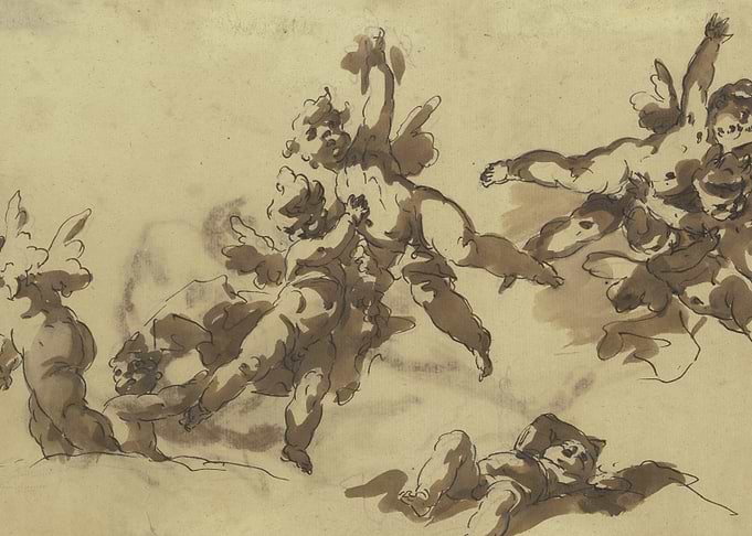 Cherubs in flight