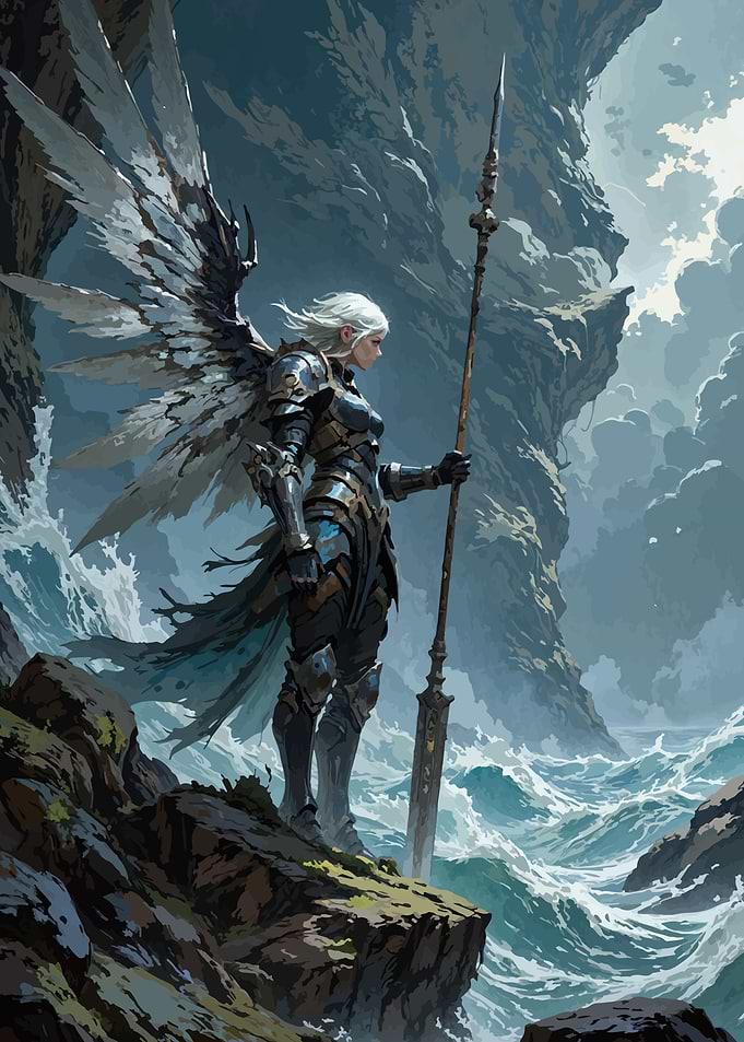 Winged Warrior by the Sea