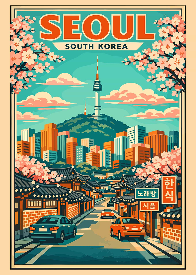 Vintage Travel Seoul South Korea