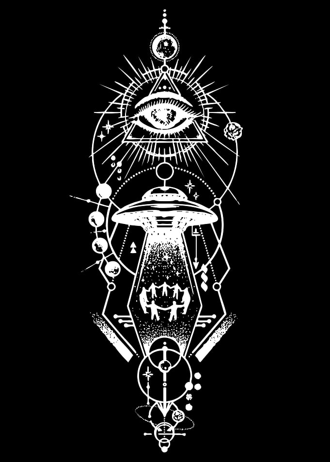 Mystical Eye and UFO Symbol