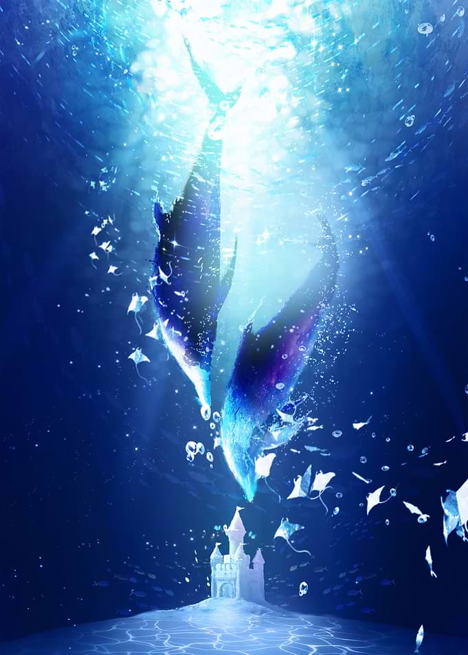Magical Underwater Castle with Dolphins