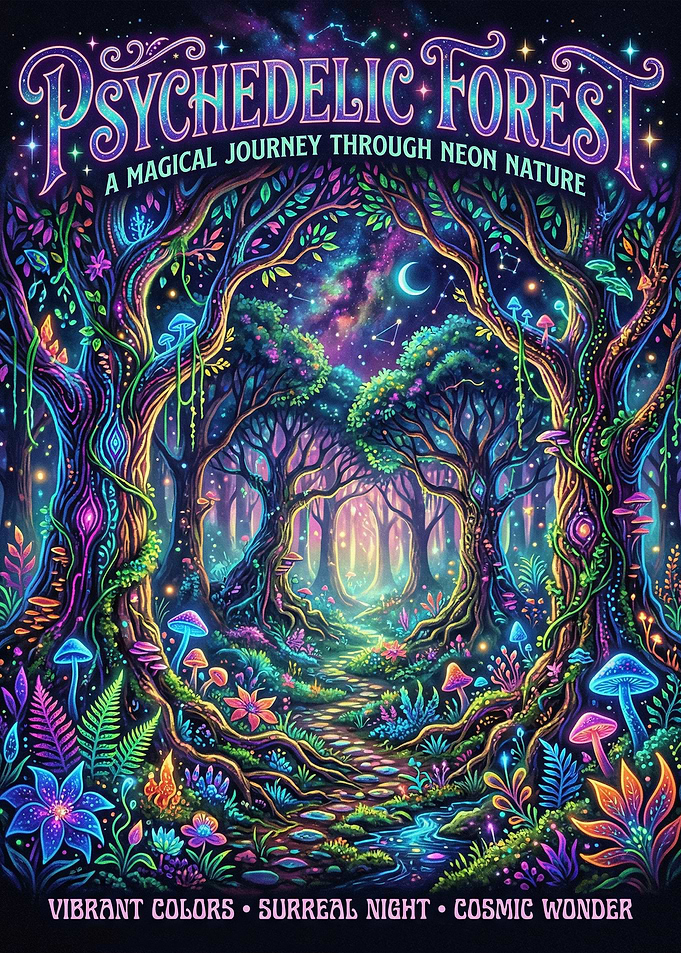 Psychedelic Forest Neon Nature