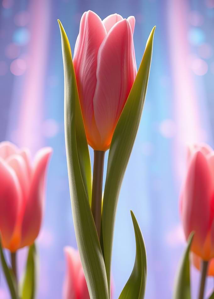 Pink Tulips with Soft Background