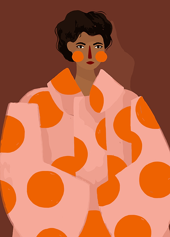Woman in Polka Dot Kimono