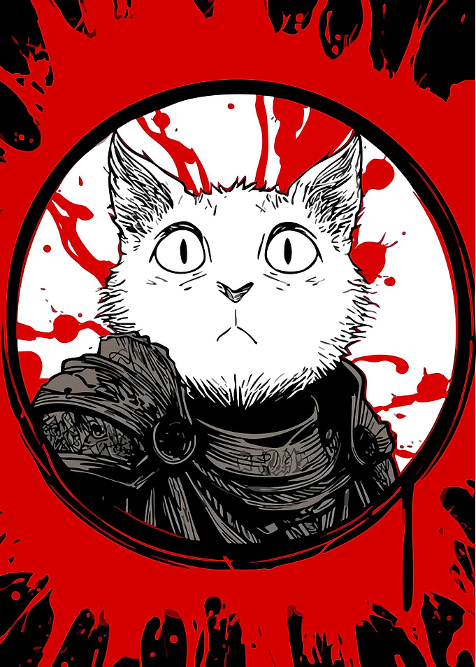 Warrior Cat in Blood Splatter