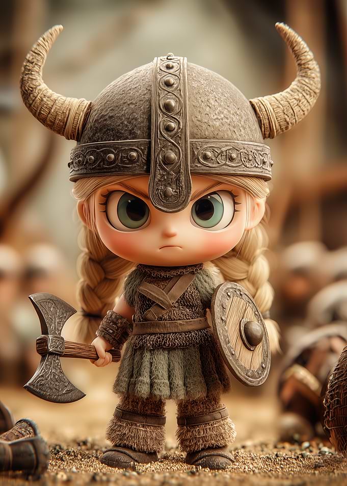 Cute Viking Warrior Girl