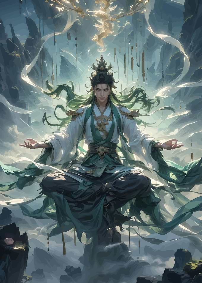 Meditating Fantasy Warrior
