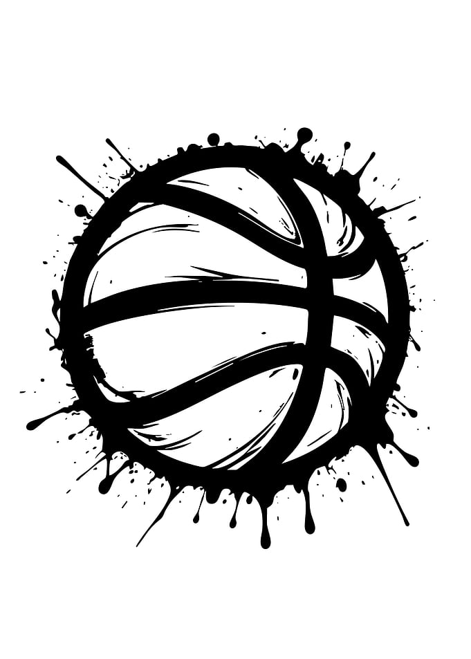 Basketball Splatter Art