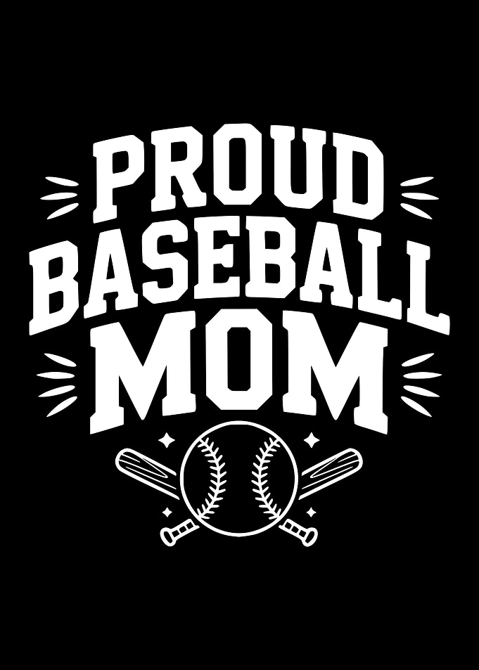 Proud Baseball Mom Text Art