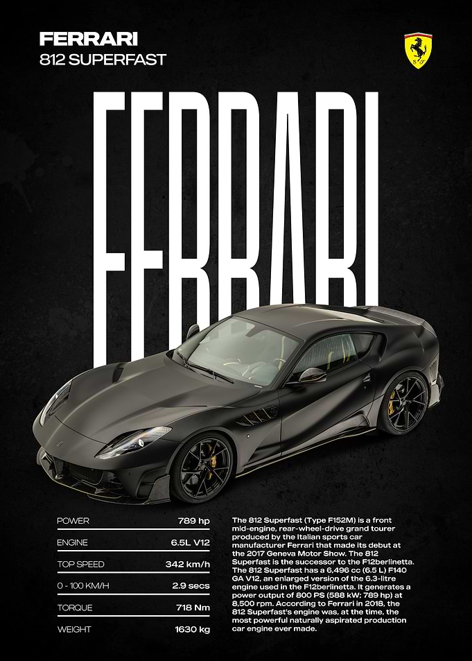 Ferrari 812 Superfast Poster