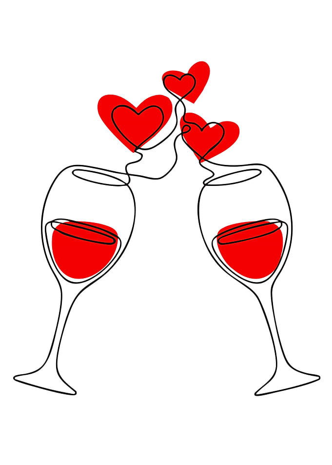Wine Glasses and Hearts