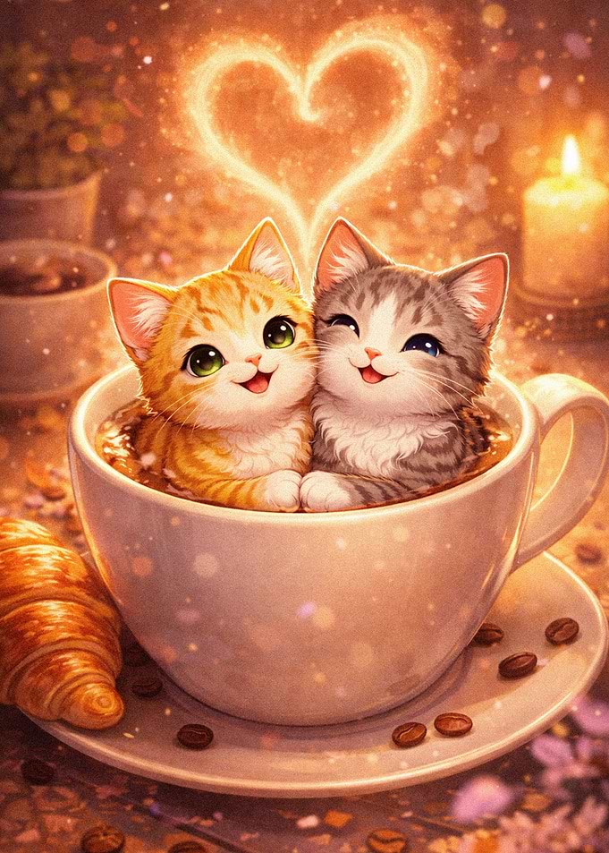 Two Kittens in a Coffee Cup