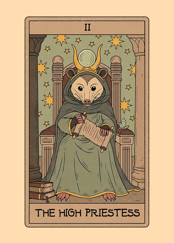 The High Priestess - Possum Tarot