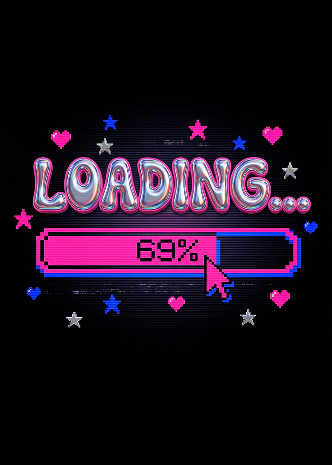 Retro Loading Screen with 69%