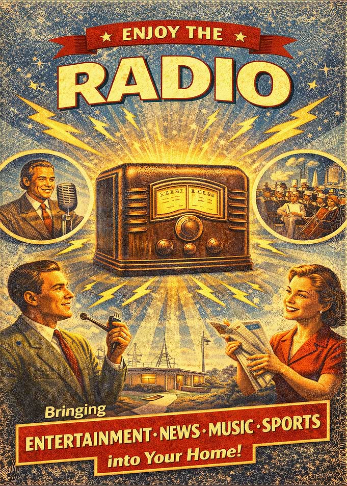 Enjoy the Radio Vintage Poster