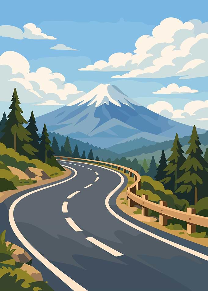 Scenic Mountain Road Journey