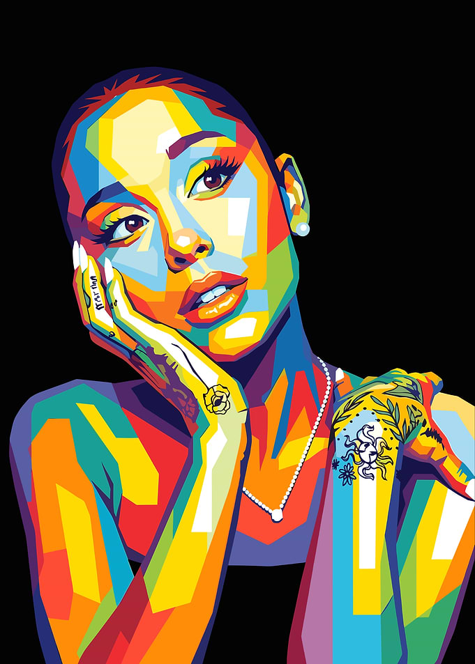 Ariana Grande Pop Art Portrait