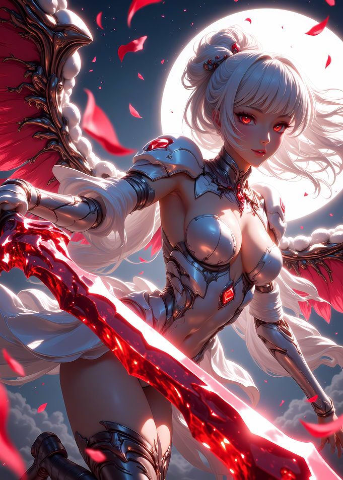 Anime Warrior with Red Sword