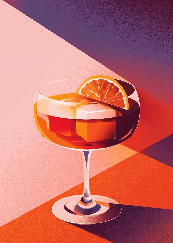 Cocktail with Orange Slice