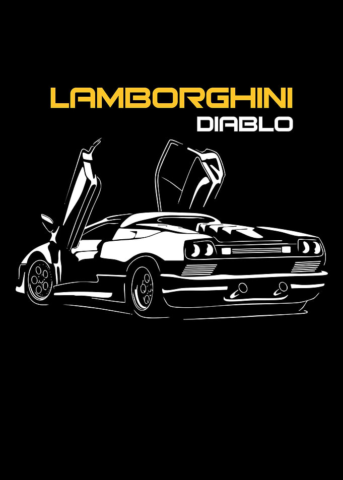 Lamborghini Diablo Line Art