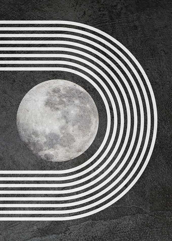 Minimalist Moon and Arcs