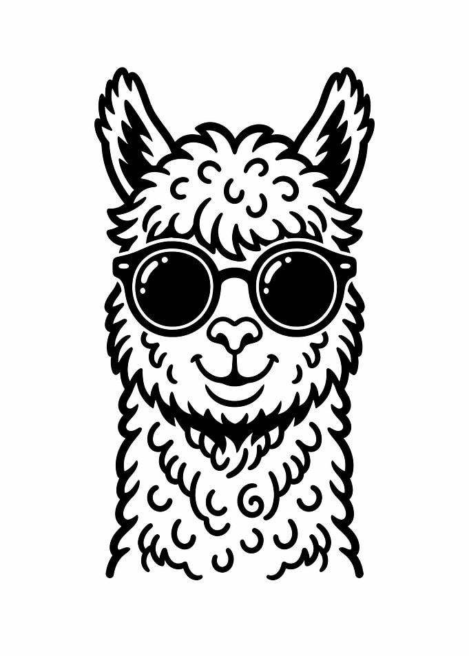 Cool Llama Wearing Sunglasses