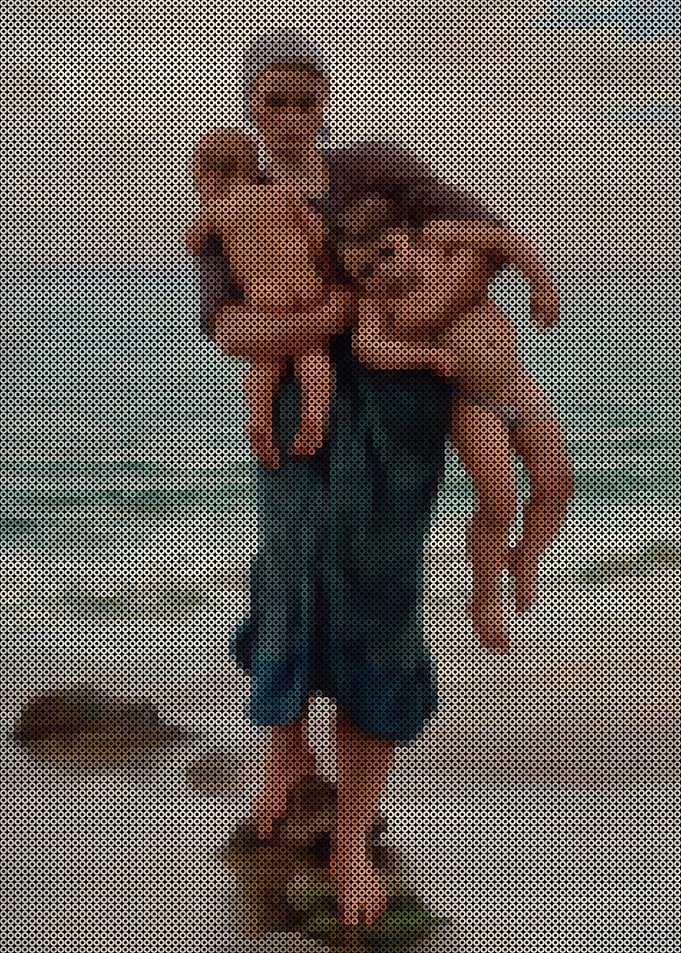 Fisherman’s wife coming to bath her Children