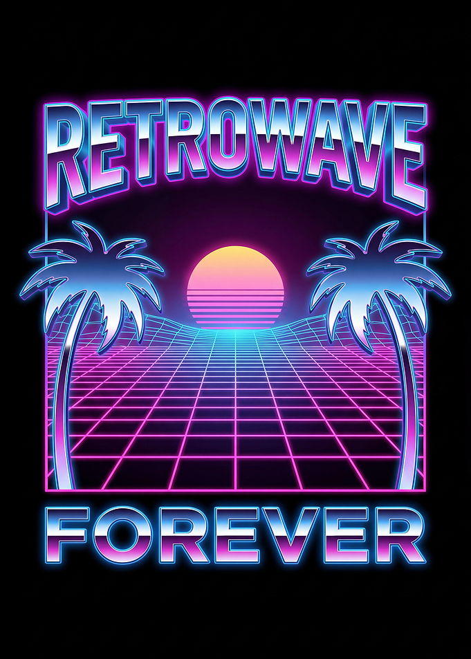 Retrowave Forever Palm Trees Sunset