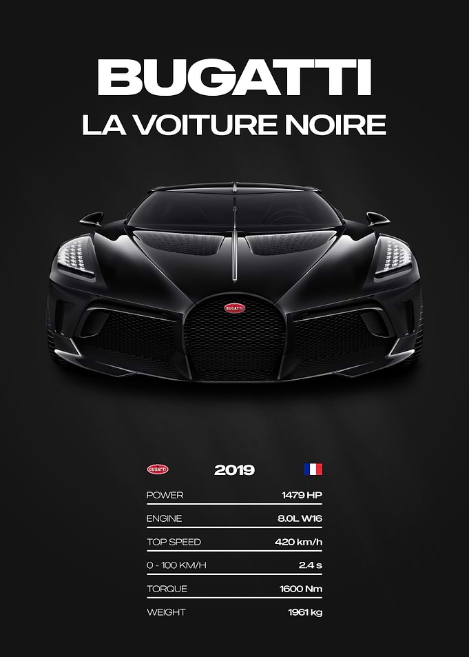 Bugatti La Voiture Noire Car Poster
