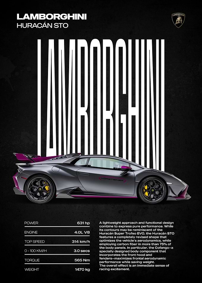 Lamborghini Huracán STO Poster