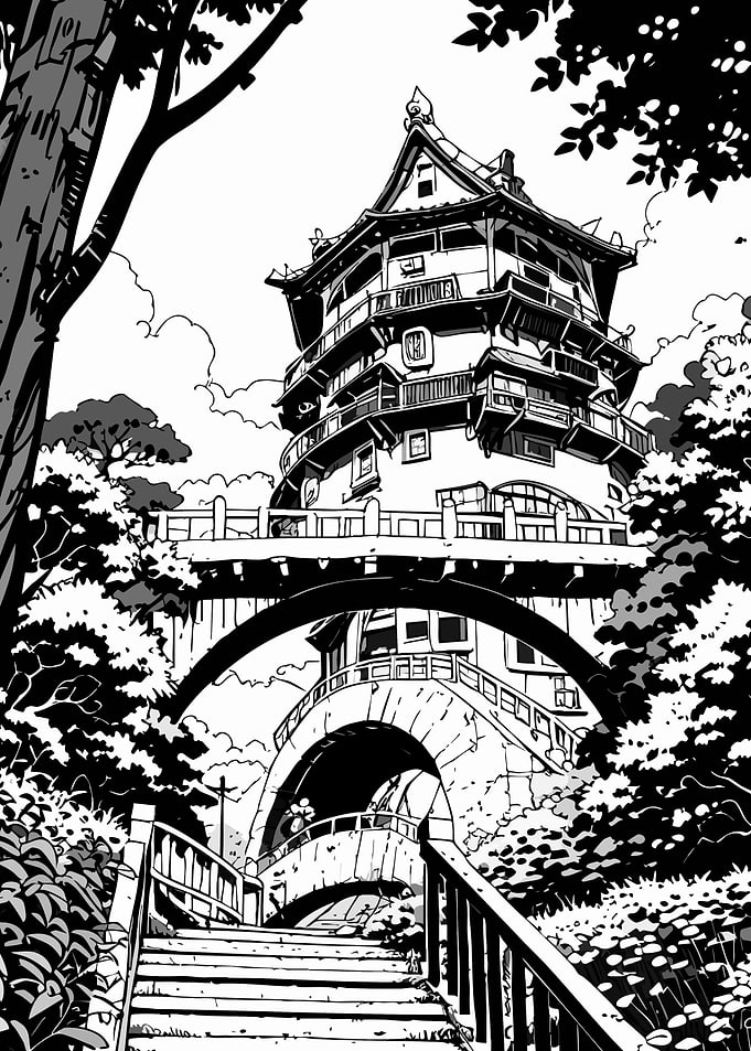Enchanted Pagoda Tower and Bridge
