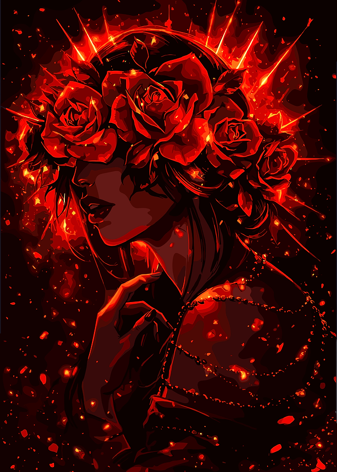 Fiery Rose Crown Woman
