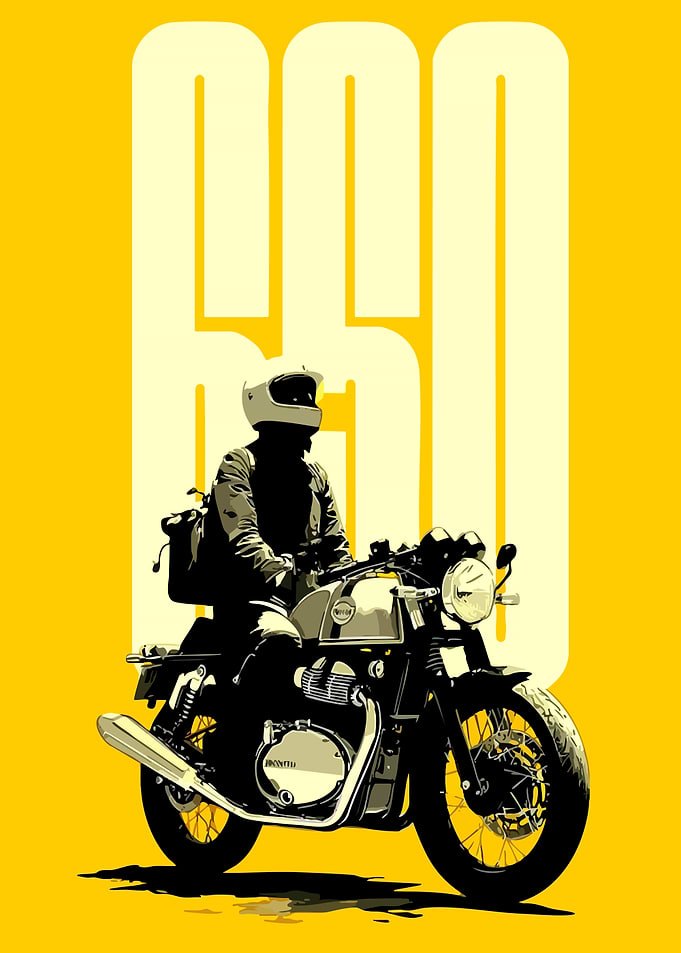 Motorcyclist with '650' text