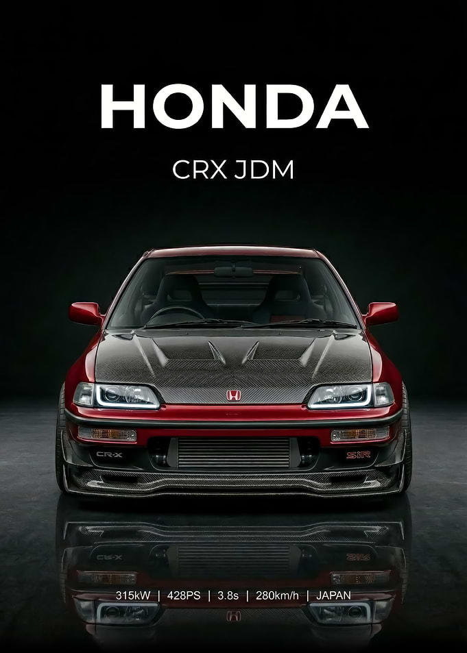 Honda CRX JDM car postert