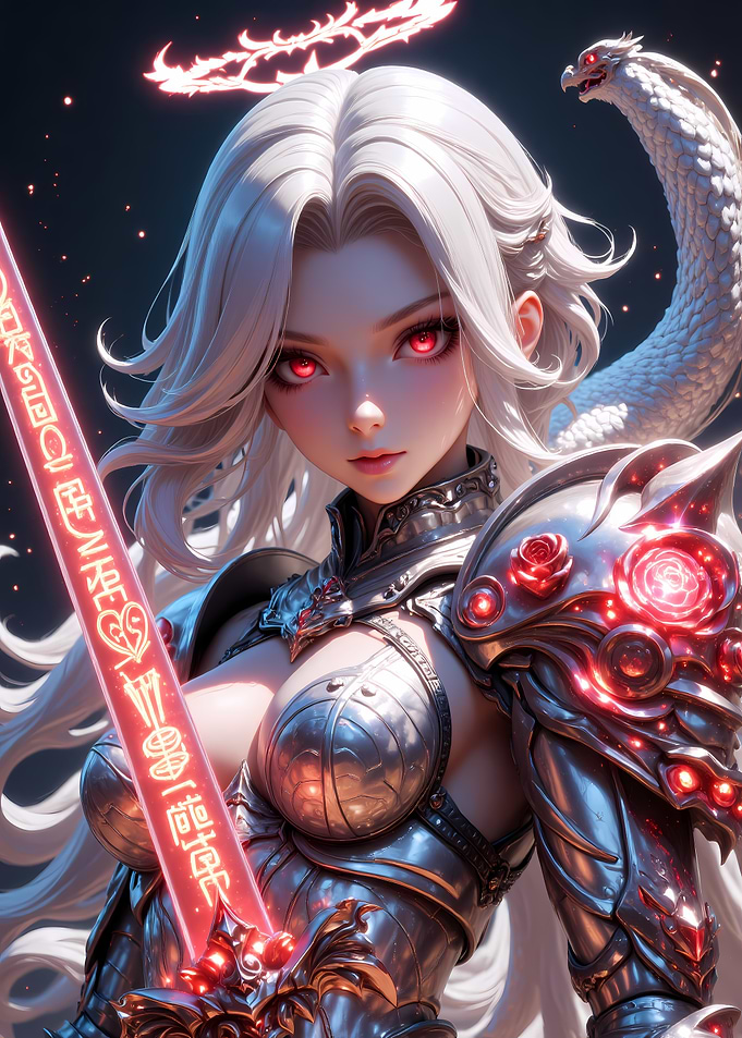 Anime Warrior with Glowing Sword