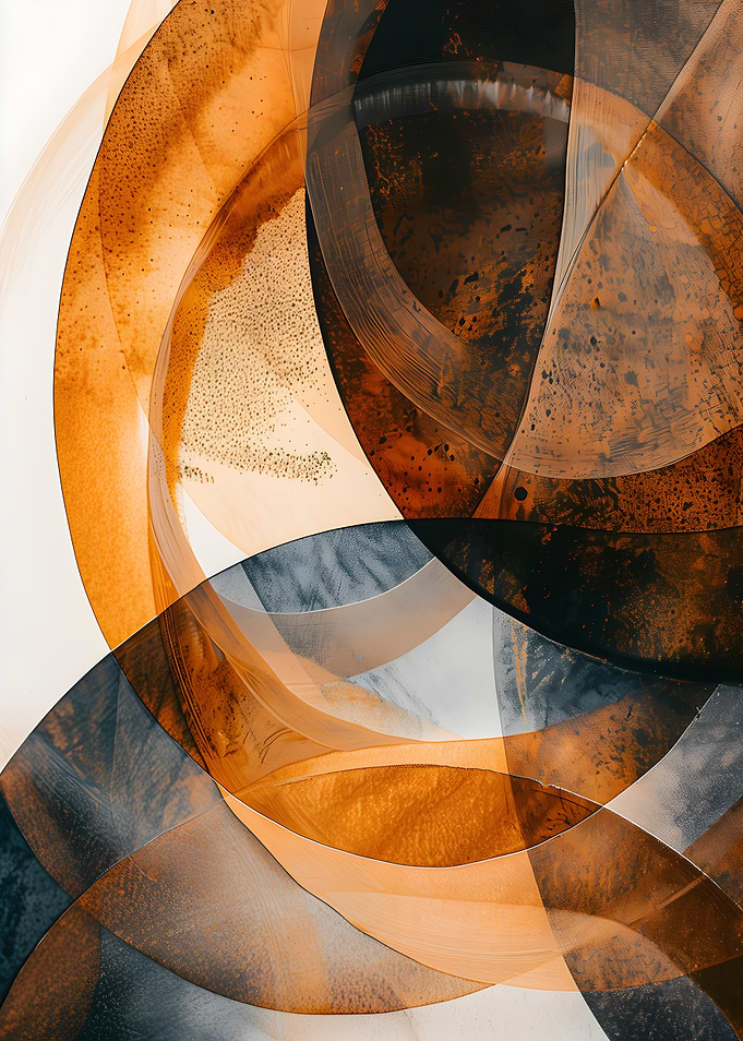 Abstract Orange and Blue Swirls