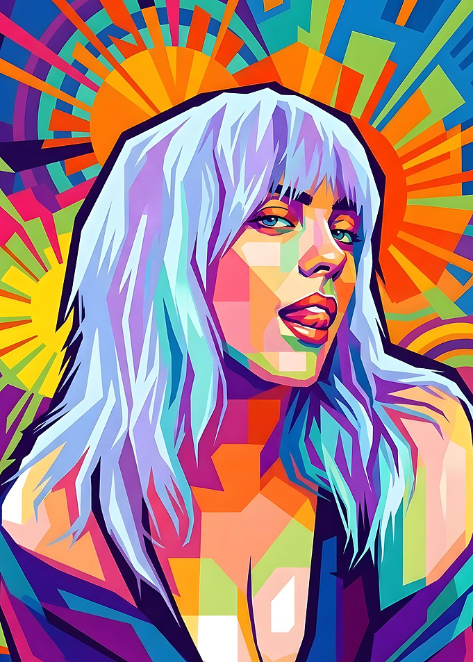 Billie Eilish Pop Art Portrait
