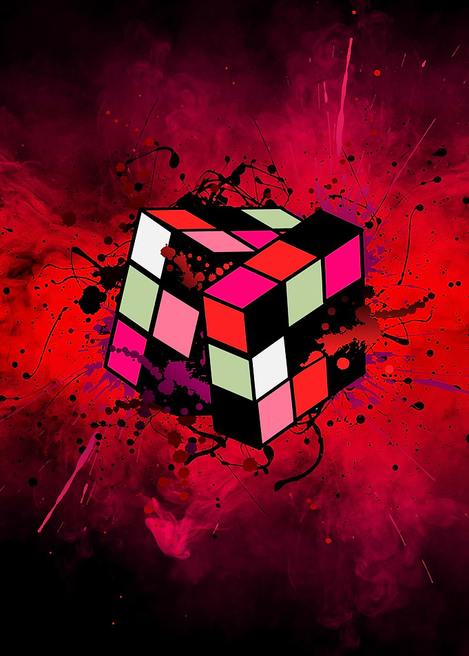 Rubik's Cube Abstract Art